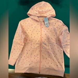 Cat & Jack Pink Kids Hoodie with Heart Pattern